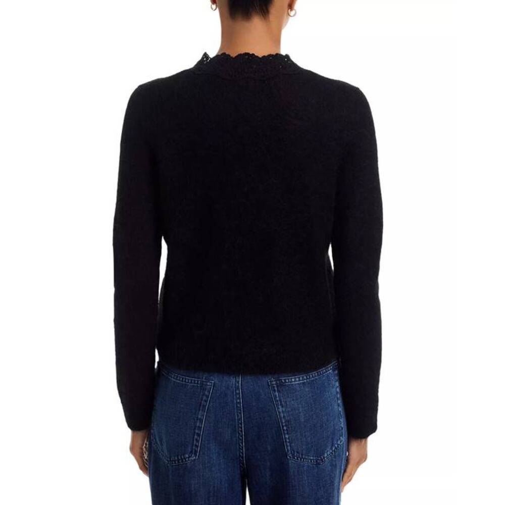 Rails Mer Scalloped Lace Cardigan in Black S - Picture 3 of 4